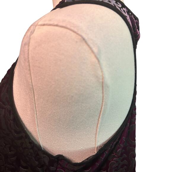 ND Tank Velvet Burnout Tank Top Raspberry Purple Women Petite XL Boho Chic Goth - Picture 4 of 8